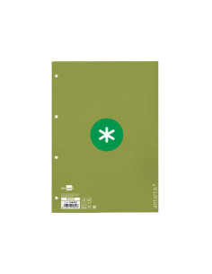 Recambio a4 antartik 80 hojas 90g/m2 cuadro 5mm 4 taladros 1 banda con marco color verde 2