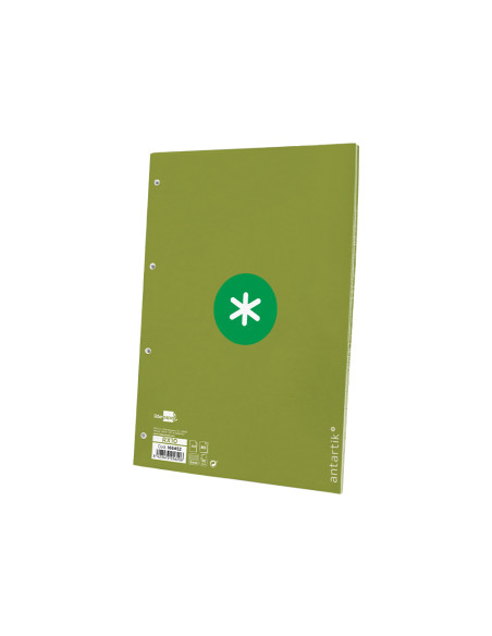 Recambio a4 antartik 80 hojas 90g/m2 cuadro 5mm 4 taladros 1 banda con marco color verde