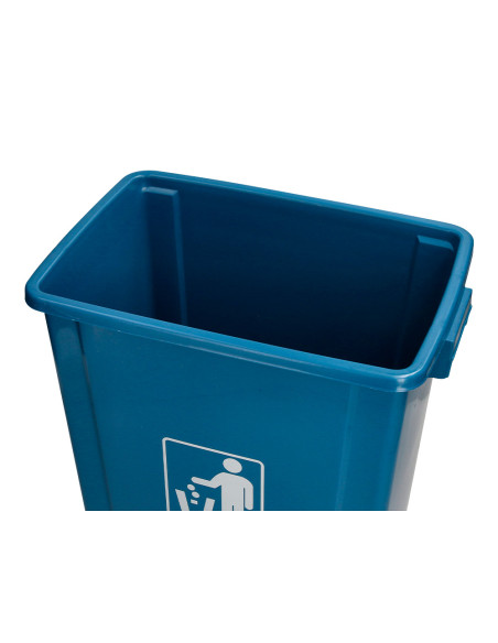 Papelera contenedor q-connect plastico con tapa de balancin 20 litros azul 340x240x450 mm