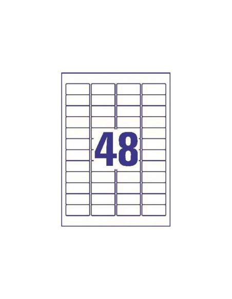 Etiqueta adhesiva resistente avery poliester blanco laser 45,7x21,2 mm caja de 960 unidades