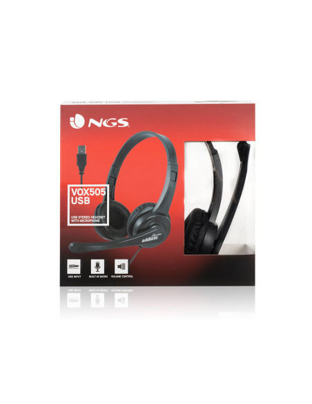Auricular ngs vox 505 microfono y control de volumen diadema ajustable