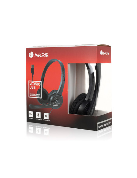 Auricular ngs vox 505 microfono y control de volumen diadema ajustable