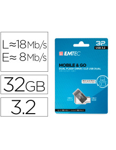 Memoria emtec usb 3.2 dual mobile & go type-c /usb 32 gb