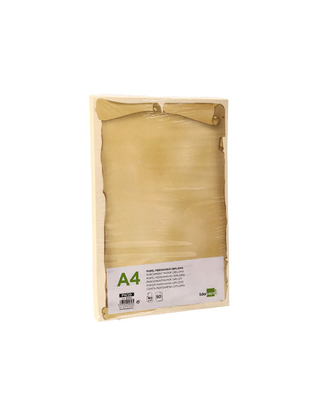 Papel pergamino liderpapel din a4 diploma 180 g/m2 paquete de 50 hojas