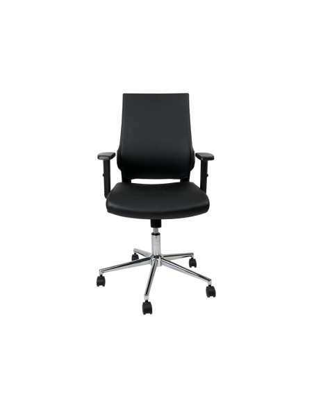 Silla giratoria q-connect respaldo medio de similpiel regulable en altura 980+100x630x625 mm color negro