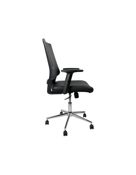 Silla giratoria q-connect respaldo medio de similpiel regulable en altura 980+100x630x625 mm color negro