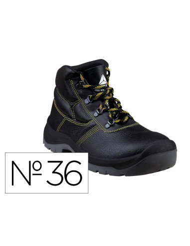 Botas deltaplus de seguridad piel crupon pigmentada suela pu bi-densidad color negro talla 36