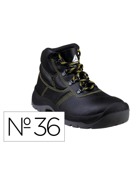 Botas deltaplus de seguridad piel crupon pigmentada suela pu bi-densidad color negro talla 36