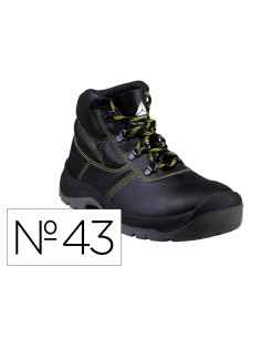Botas deltaplus de seguridad piel crupon pigmentada suela pu bi-densidad color negro talla 43