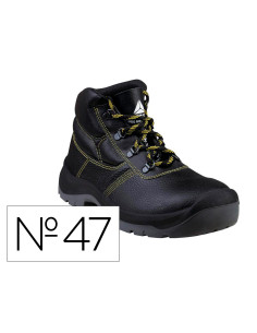 Botas deltaplus de seguridad piel crupon pigmentada suela pu bi-densidad color negro talla 47