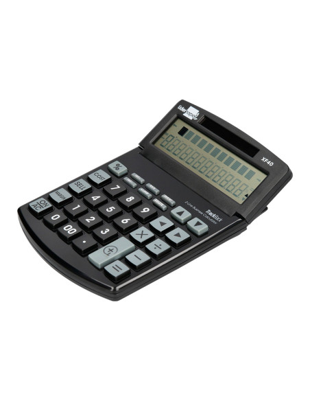 Calculadora liderpapel sobremesa xf40 12 digitos dos lineas solar y pilas negro 175x120x30 mm 40% reciclada