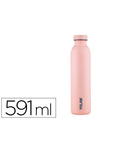 Botella portaliquidos milan acero inoxidable termo color rosa 591 ml