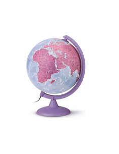 Globo terraqueo nova rico con luz base y meridiano color morado diametro 25 cm 2