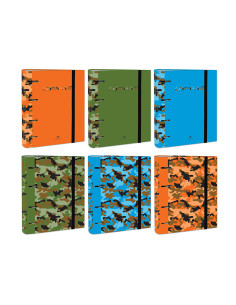 Carpeta de 4 anillas de 40 mm mixtas carton forrado folio colores surtidos camuflaje 6 diseños 2