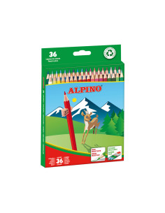 Lapices de colores alpino caja 36 unidades colores surtidos largos 2
