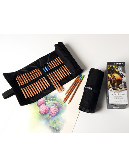 Lapices de colores lyra rembrandt polycolor 24 colores surtidos en estuche de tela enrollable