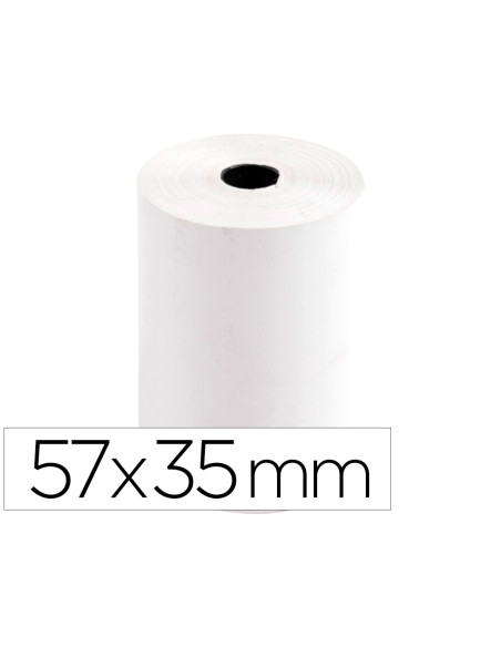 Rollo sumadora termico q-connect 57 mm ancho x 35 mm diametro para tpv sin bisfenol a papel de 70 g/m2