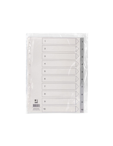 Separador numerico q-connect plastico 1-10 juego de 10 separadores din a4 multitaladro