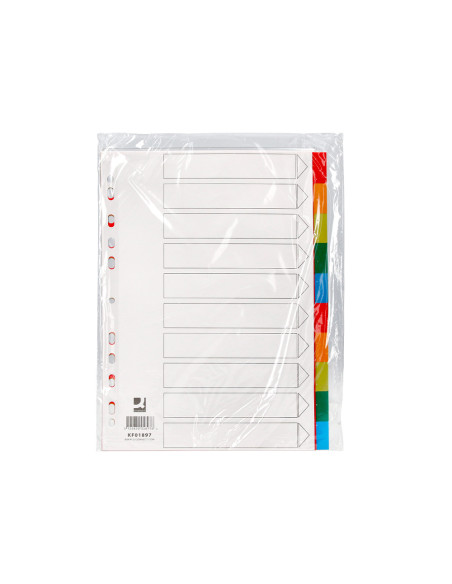Separador q-connect plastico juego de 10 separadores din a4 multitaladro