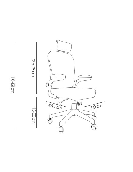 Silla q-connect ergonomica pal ermo malla base nylon alt max 1300 anc 610 prof 600 ruedas premium color negro