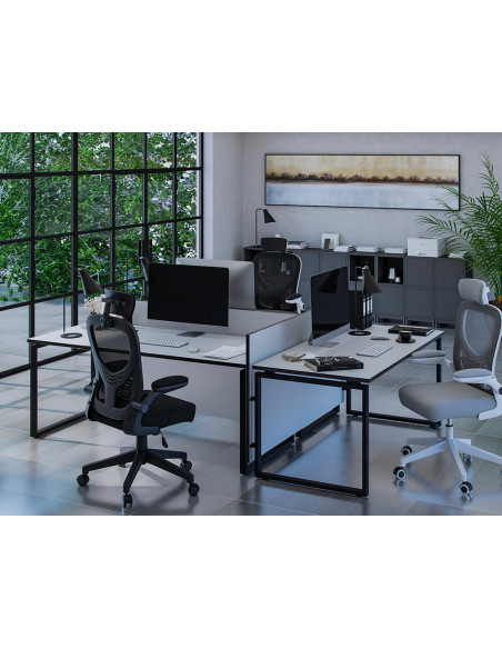 Silla q-connect ergonomica pal ermo malla base nylon alt max 1300 anc 610 prof 600 ruedas premium color negro