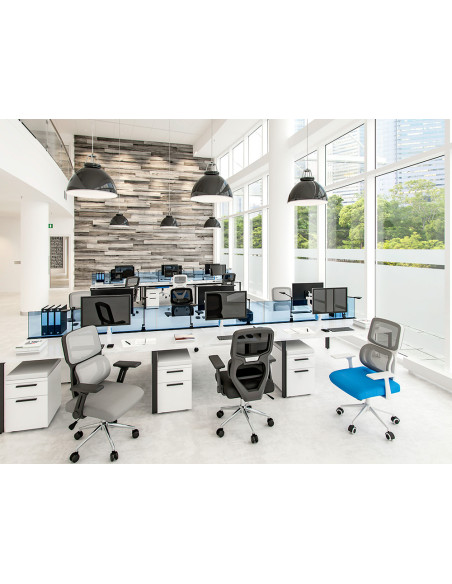 Silla q-connect oficina lucca malla base metalica alt max 1090 anc 700 prof 650 ruedas premium color negro