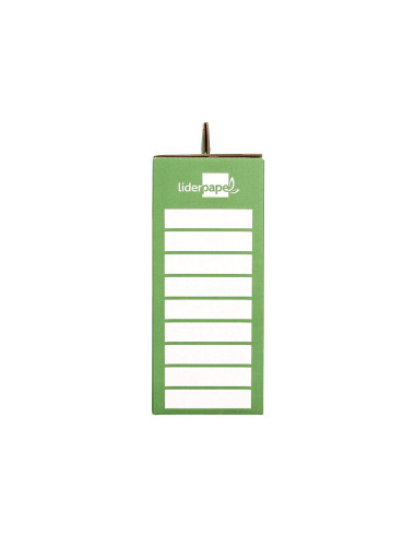Caja cheque-libro liderpapel para material escolar carton reforzado con asa color verde 393x120x393 mm