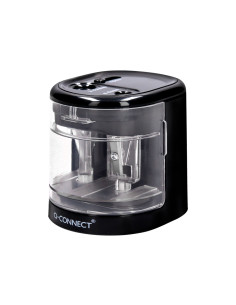 Sacapuntas q-connect kf14568 electrico de sobremesa cable usb/4 pilas aa afila cuchilla diametros de 6 a 12mm dos usos