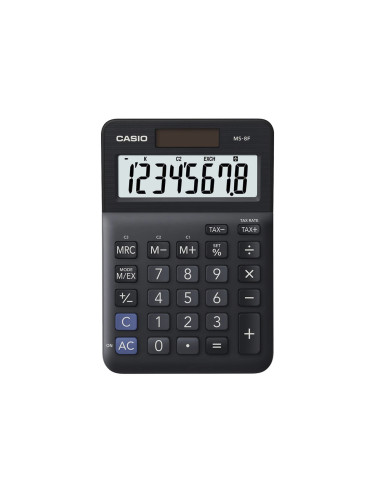 Calculadora casio ms-8f sobremesa 8 digitos tax +/- color negro
