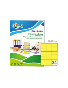Etiqueta adhesiva tico amarill o fluorescenteses permanente fsc laser/inkjet/fotocopia 70x36mm caja de 1680 unidades 2