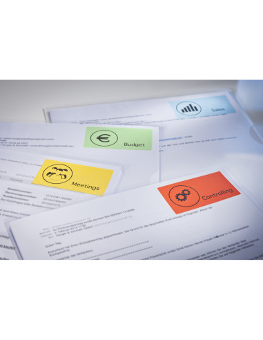 Etiqueta adhesiva tico amarill o fluorescenteses permanente fsc laser/inkjet/fotocopia 70x36mm caja de 1680 unidades