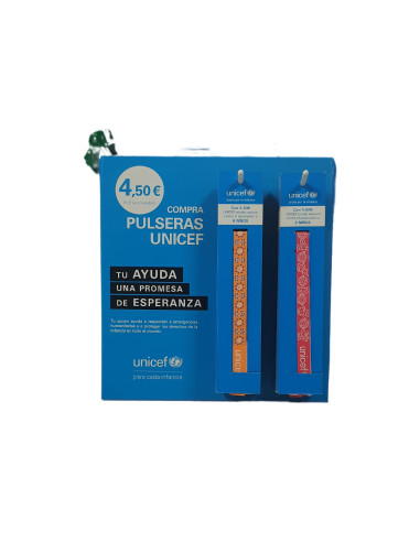 Pulsera de tela unicef expositor de 30 unidades surtidas