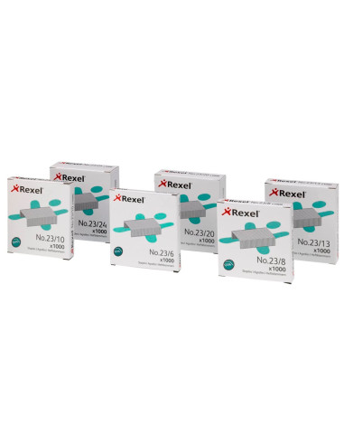 Grapas rexel 23/8 acero caja de 1000 unidades