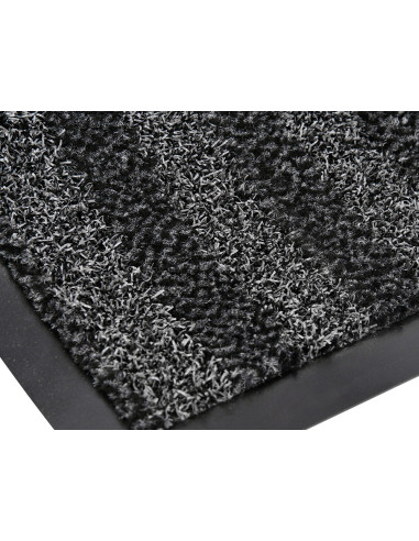 Alfombra para suelo q-connect premium para interiores antideslizante fibra polipropileno y fieltro gris 90x150 cm