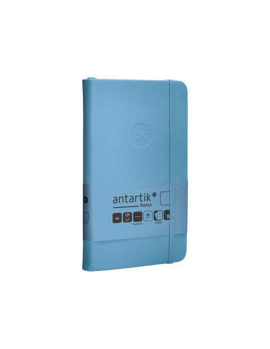 Cuaderno con gomilla antartik notes tapa dura a6 hojas lisas azul claro 100 hojas 80 gr fsc