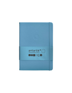 Cuaderno con gomilla antartik notes tapa dura a5 hojas puntos azul claro 100 hojas 80 gr fsc 2