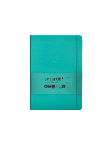 Cuaderno con gomilla antartik notes tapa dura a5 hojas lisas turquesa 100 hojas 80 gr fsc