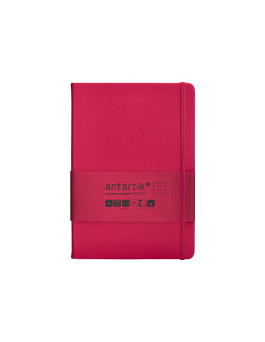 Cuaderno con gomilla antartik notes tapa dura a5 hojas rayas burdeos 100 hojas 80 gr fsc