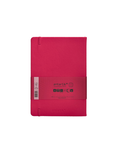 Cuaderno con gomilla antartik notes tapa dura a5 hojas rayas burdeos 100 hojas 80 gr fsc