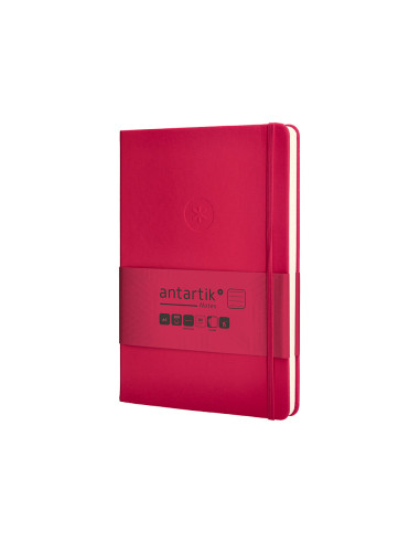 Cuaderno con gomilla antartik notes tapa dura a5 hojas rayas burdeos 100 hojas 80 gr fsc