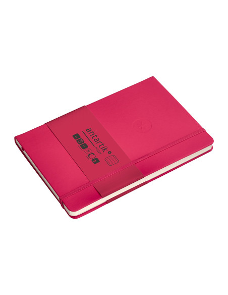 Cuaderno con gomilla antartik notes tapa dura a5 hojas rayas burdeos 100 hojas 80 gr fsc