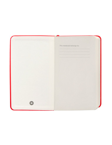 Cuaderno con gomilla antartik notes tapa dura a6 hojas cuadricula rojo 100 hojas 80 gr fsc