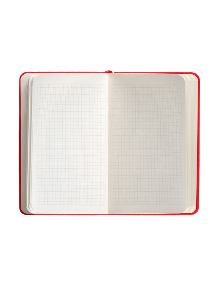 Cuaderno con gomilla antartik notes tapa dura a6 hojas cuadricula rojo 100 hojas 80 gr fsc