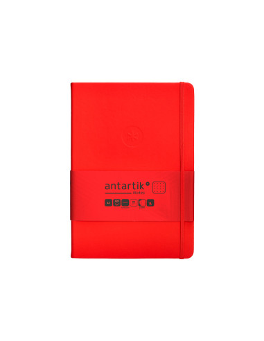 Cuaderno con gomilla antartik notes tapa dura a5 hojas puntos rojo 100 hojas 80 gr fsc