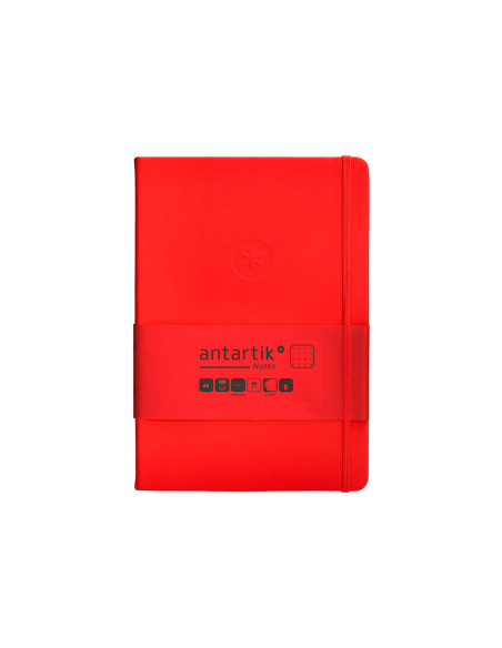 Cuaderno con gomilla antartik notes tapa dura a5 hojas puntos rojo 100 hojas 80 gr fsc