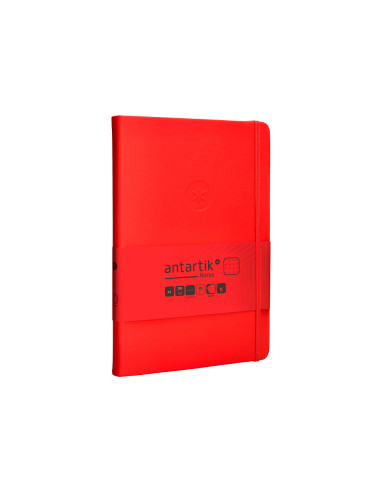 Cuaderno con gomilla antartik notes tapa dura a5 hojas puntos rojo 100 hojas 80 gr fsc