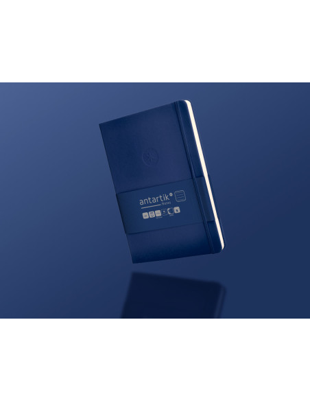 Cuaderno con gomilla antartik notes tapa dura a5 hojas rayas azul marino 100 hojas 80 gr fsc
