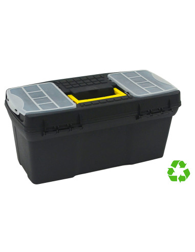 Caja de herramientas archivo 2000 con bandeja organizadora y compartimentos varios polipropileno reciclado 100%