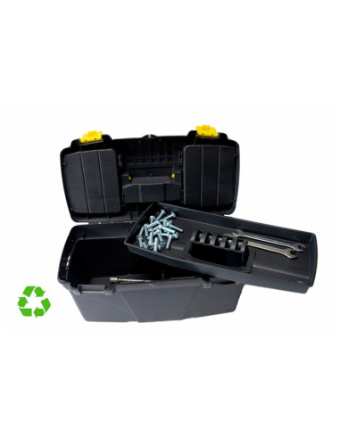 Caja de herramientas archivo 2000 con bandeja organizadora y compartimentos varios polipropileno reciclado 100%