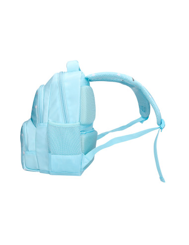 Cartera escolar liderpapel moc hila multibolsillo infantil flowers azul 350x110x270 mm